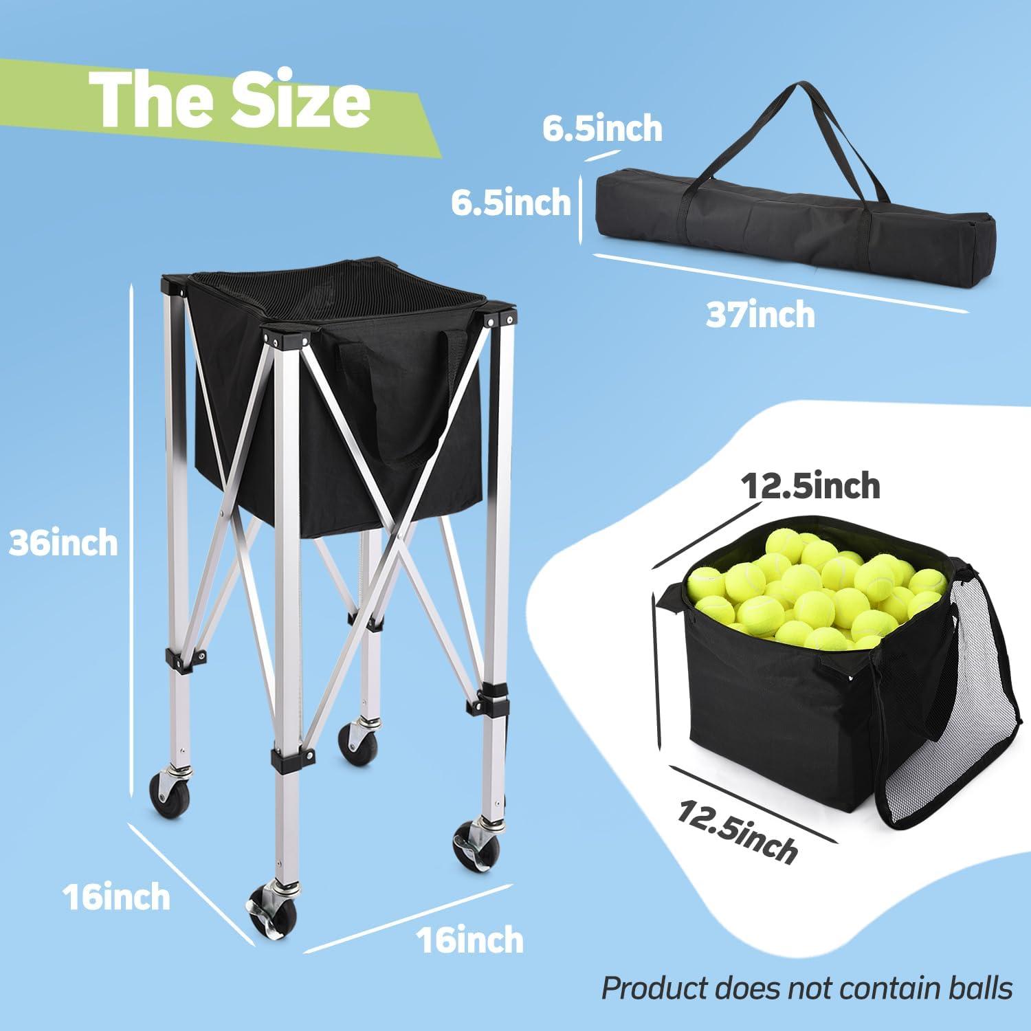 Carro de Pelotas de Tenis YooKoo para 150 Pelotas - Plegable