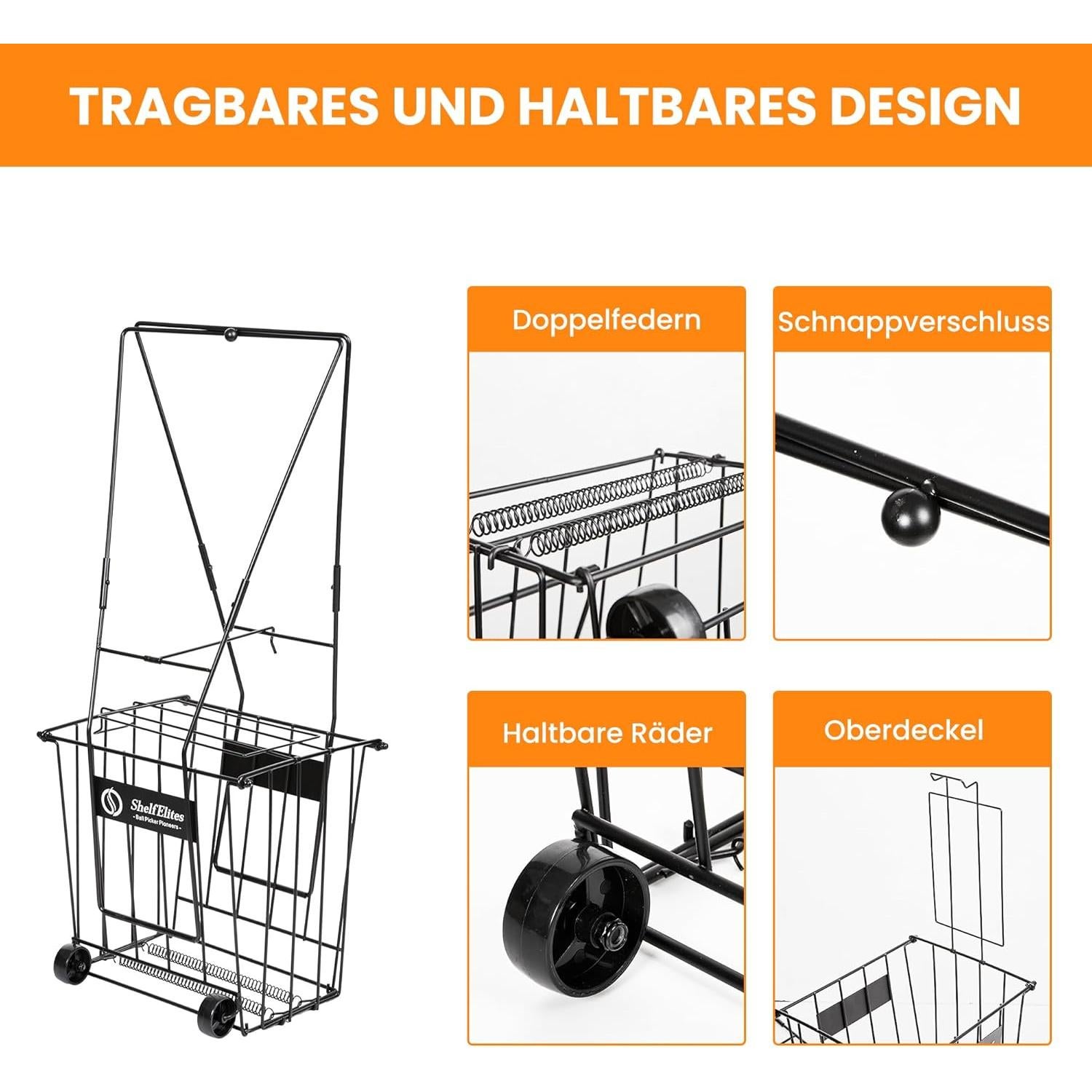Recogedor de Pelotas de Tenis ShelfElites ZX-DLZ-JQL Plegable