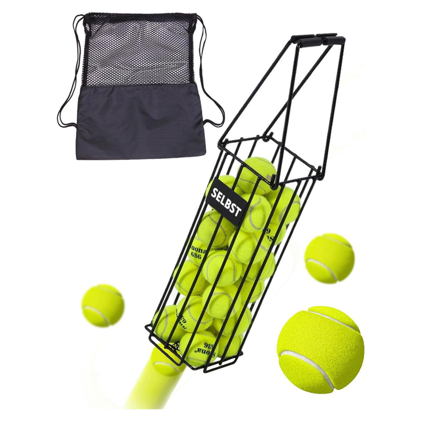 Recogedor de Pelotas de Tenis Selbst con Bolsa de Malla - 25 Pelotas