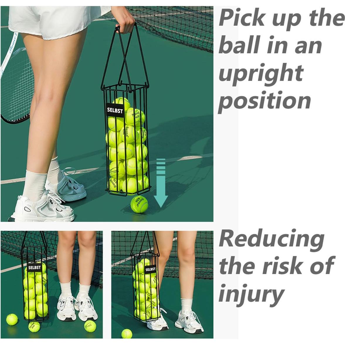 Recogedor de Pelotas de Tenis Selbst con Bolsa de Malla - 25 Pelotas