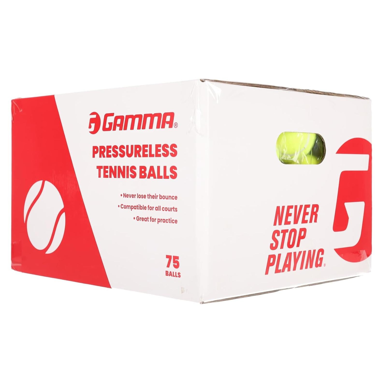 Caja de pelotas de tenis sin presión GAMMA - 75 unidades