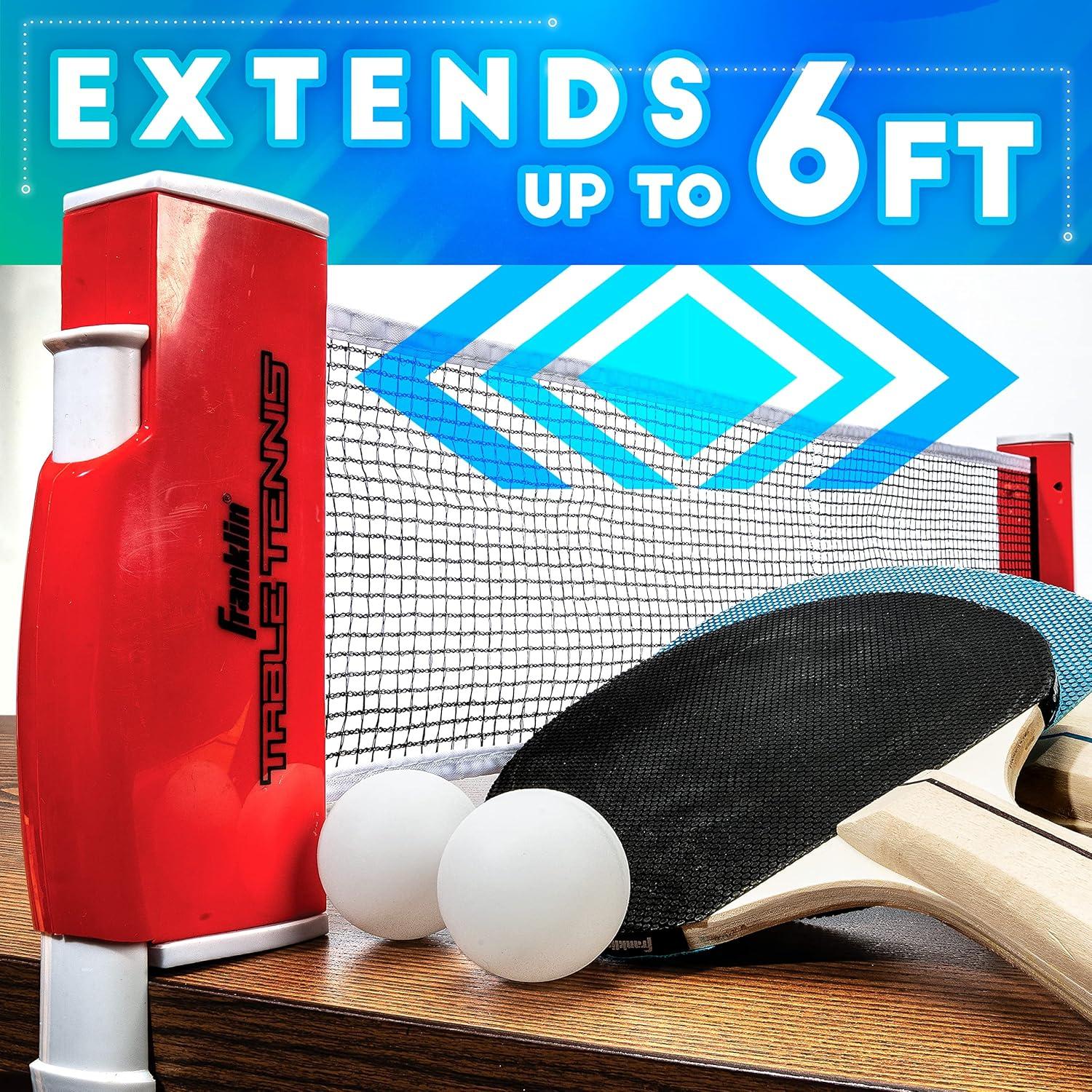 Juego de Tenis de Mesa Portátil Franklin Sports - Red Ajustable + 2 Palas y Pelotas