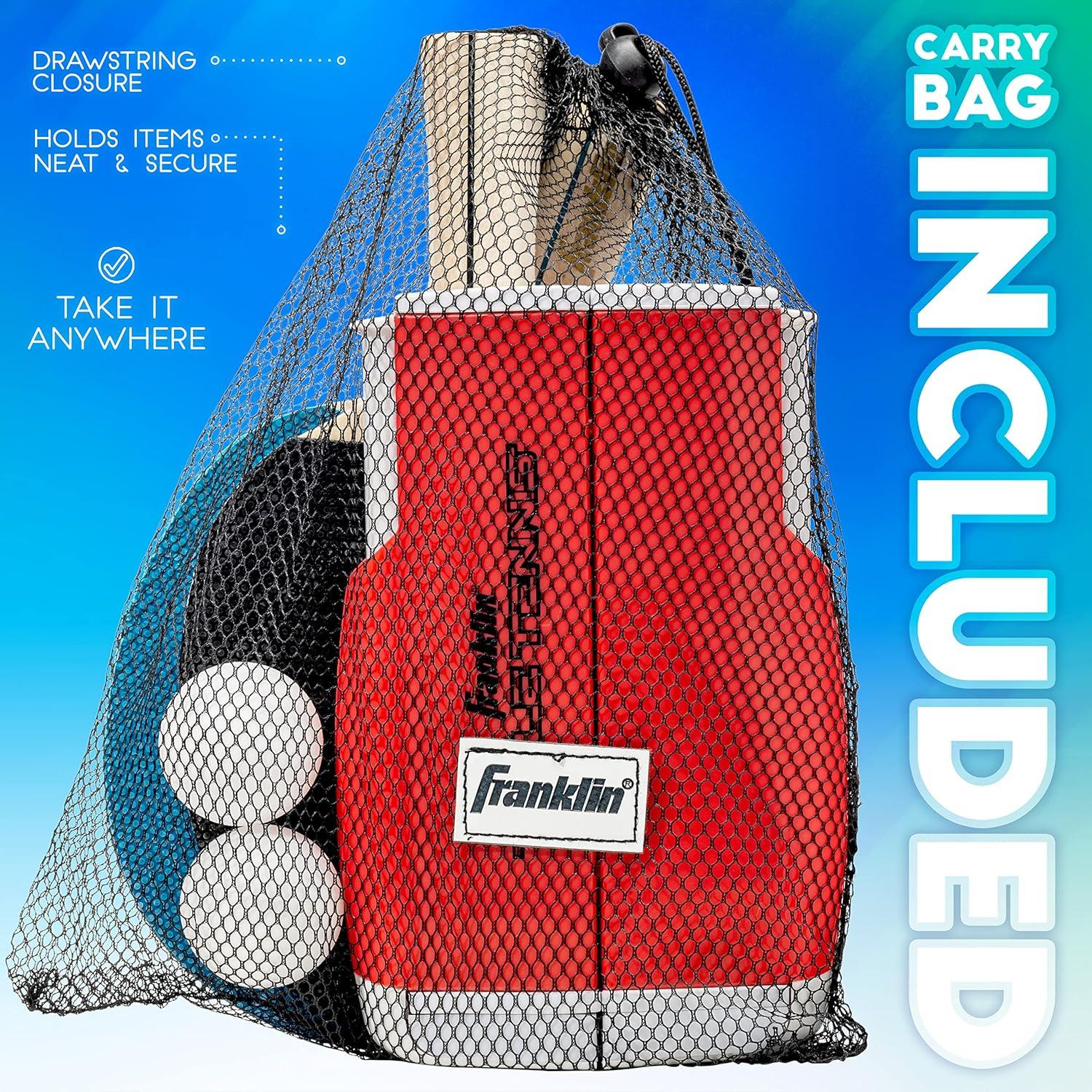 Juego de Tenis de Mesa Portátil Franklin Sports - Red Ajustable + 2 Palas y Pelotas