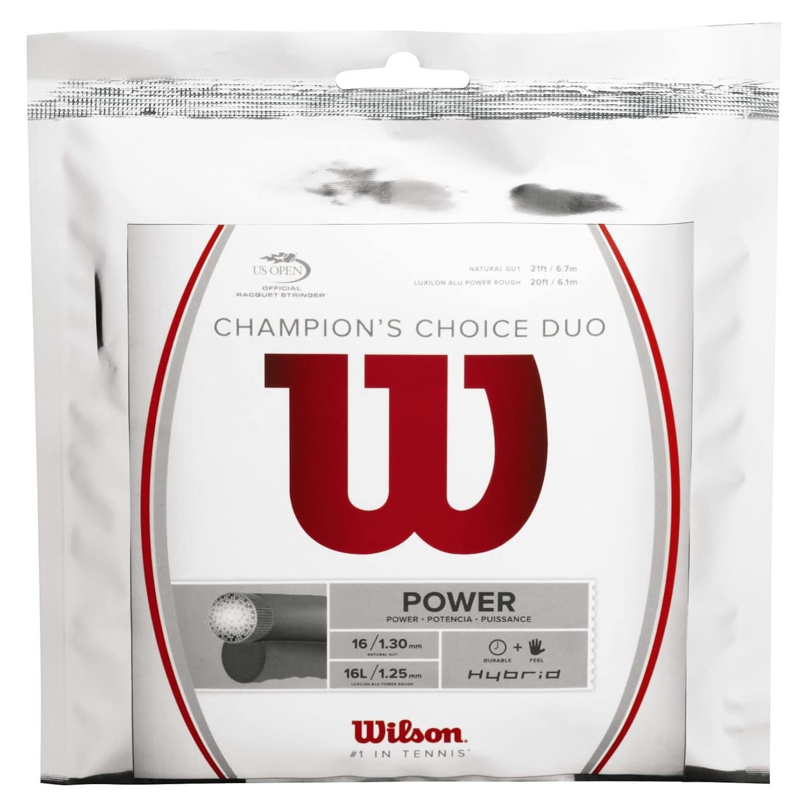 Cuerda de Tenis Wilson Champion's Choice Duo 16 Natural