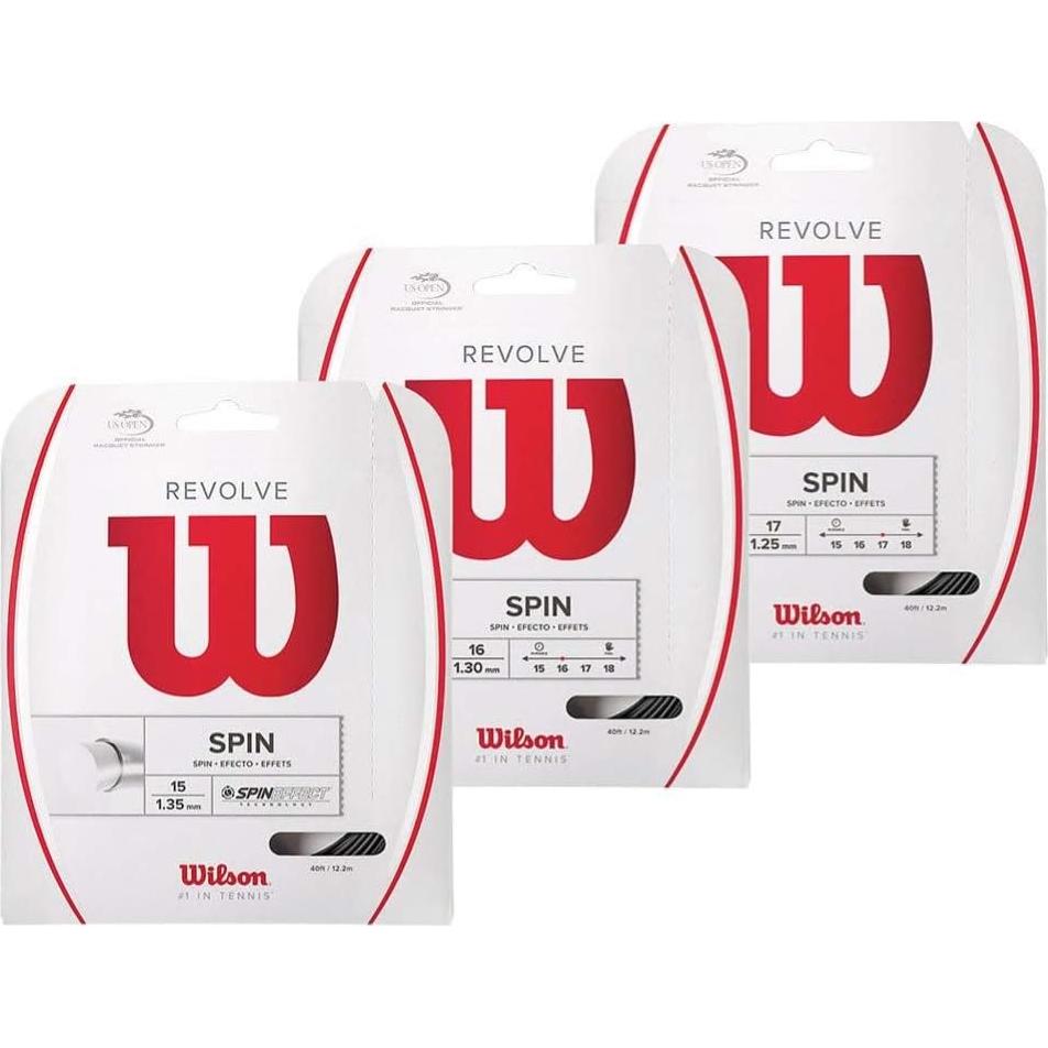 Cuerda de Tenis Wilson Revolve 16 - Set Negro 40g