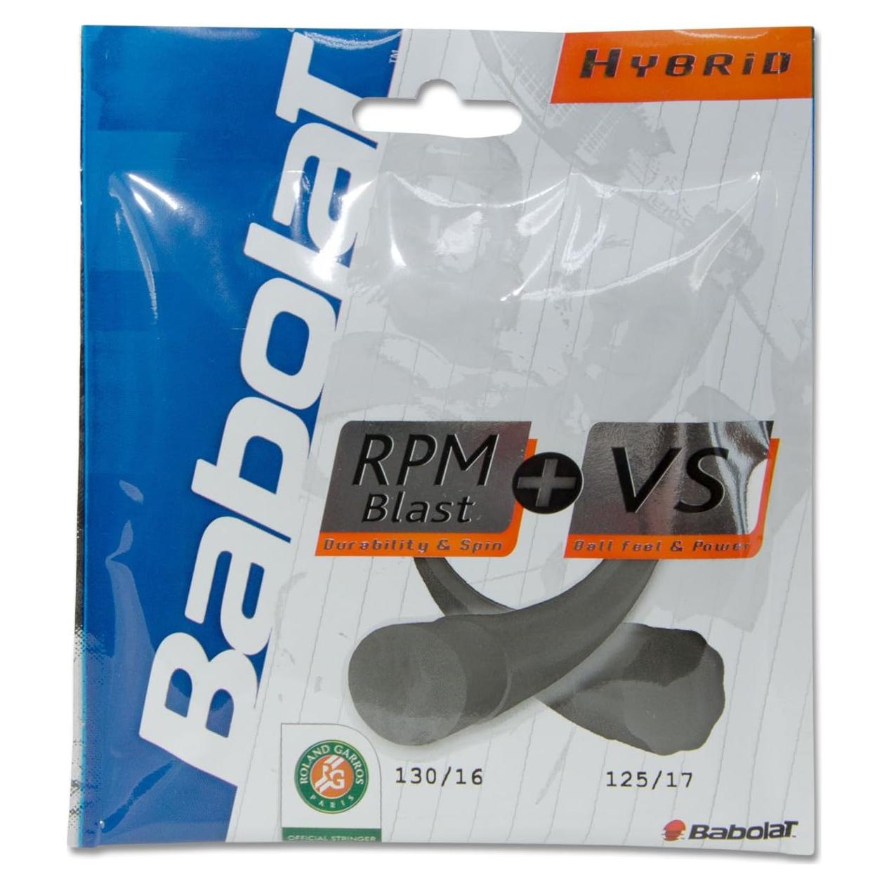 Combo Cuerdas de Tenis Babolat RPM Blast 17 + VS 16