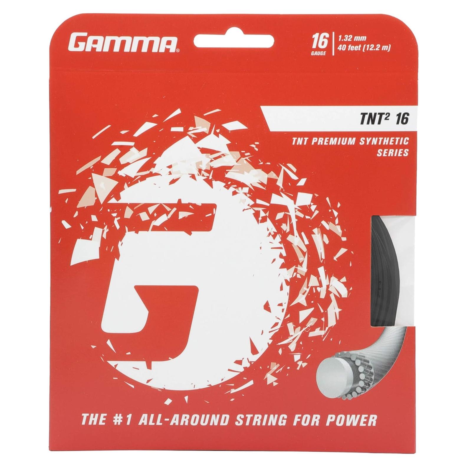 Cuerda de Tenis GAMMA TNT2 16 Calibre 12.19m Sintética