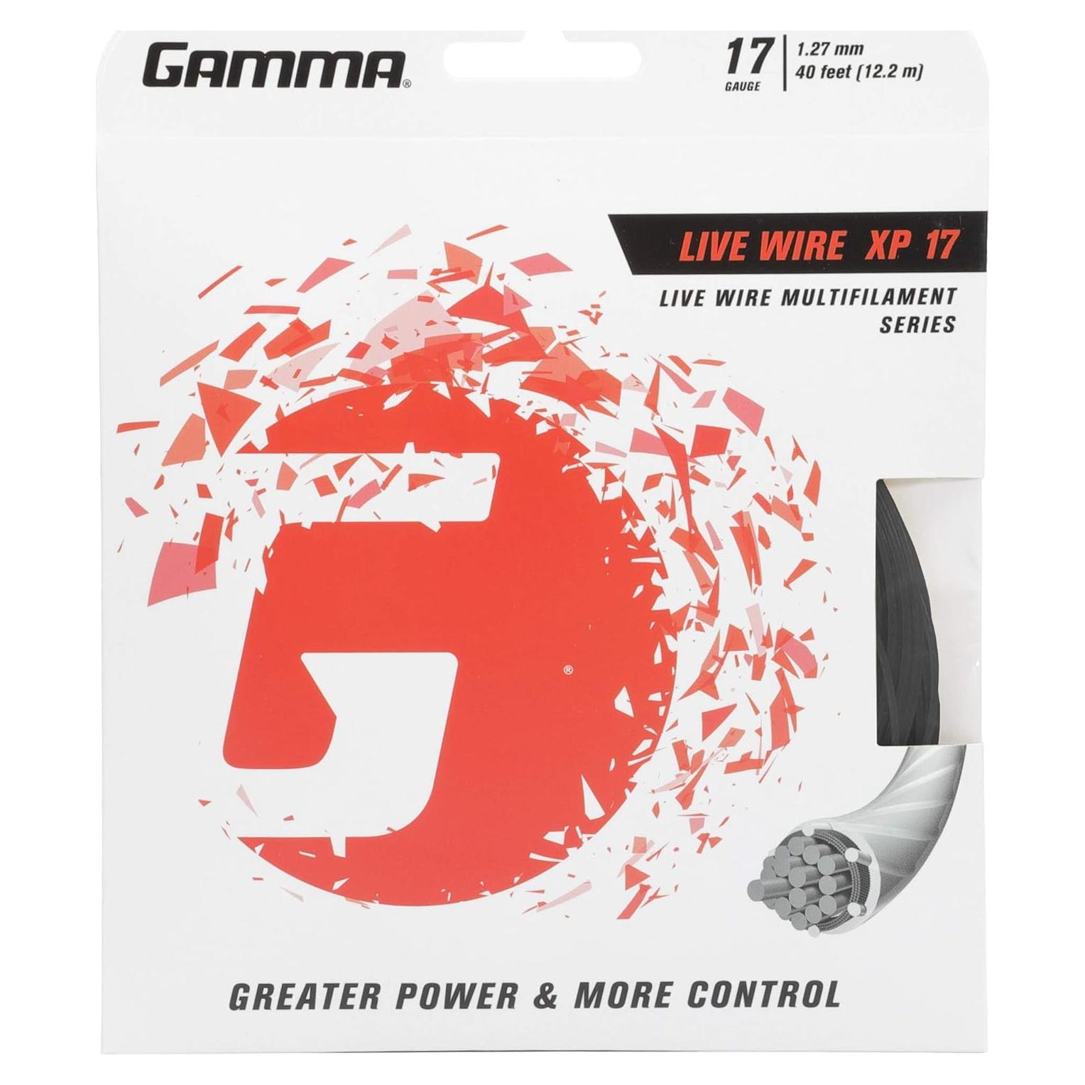 Cuerda de Tenis GAMMA Live Wire XP 17 Calibre Negro