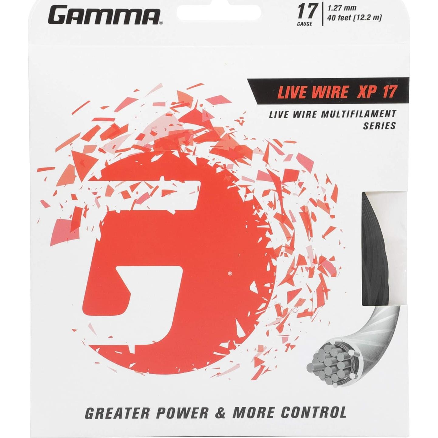 Cuerda de Tenis GAMMA Live Wire XP 17 Calibre Negro