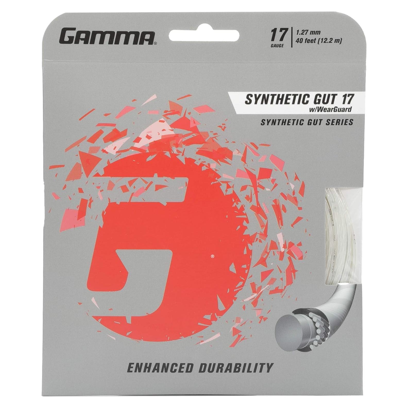 Cuerda de Tenis Gamma Synthetic Gut 17 Calibre - Durabilidad y Jugabilidad