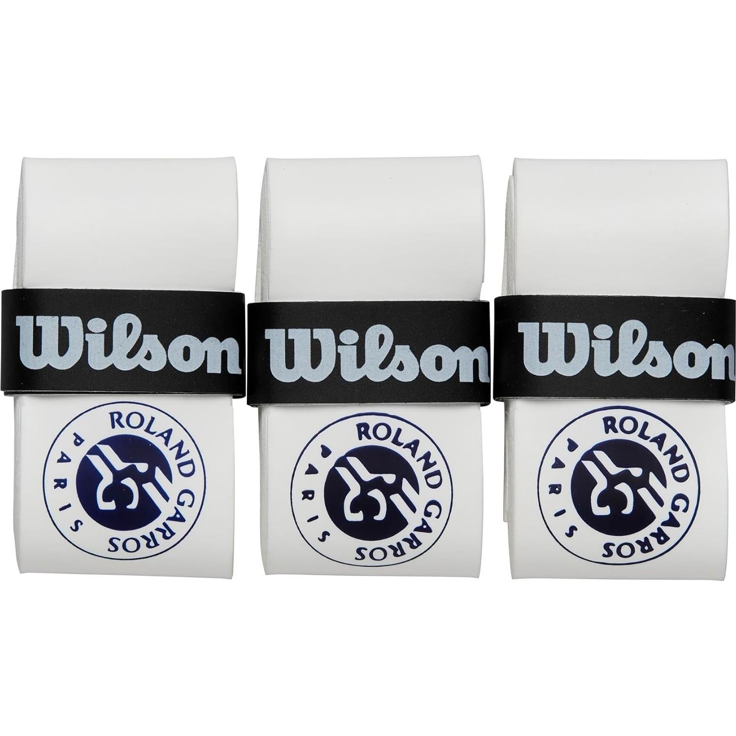 Overgrip de Tenis Wilson Roland-Garros - 3 Paquete, Blanco/Navy