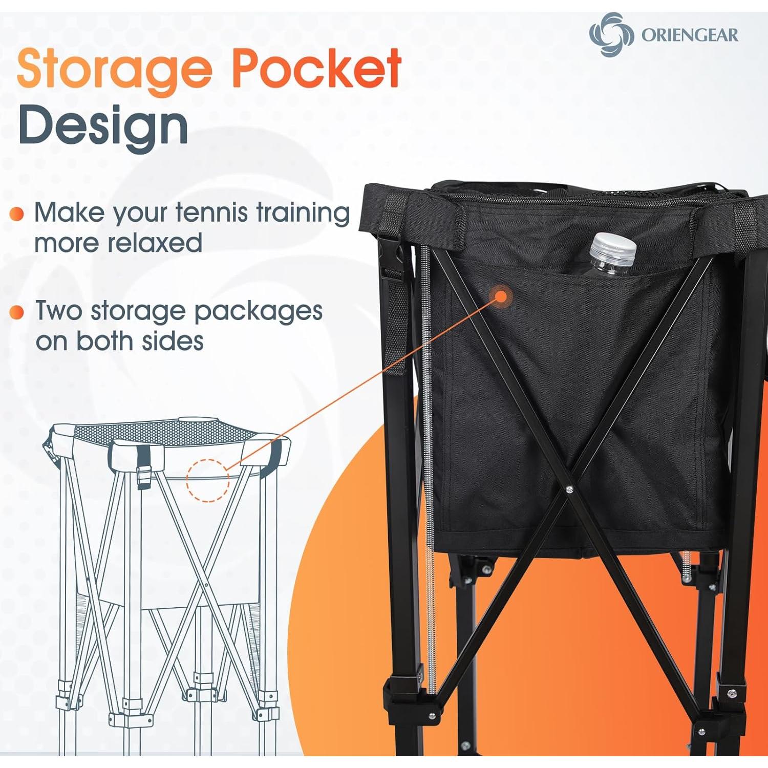 Carro de Pelotas de Tenis ORIENGEAR Pop-up 150 Pelotas