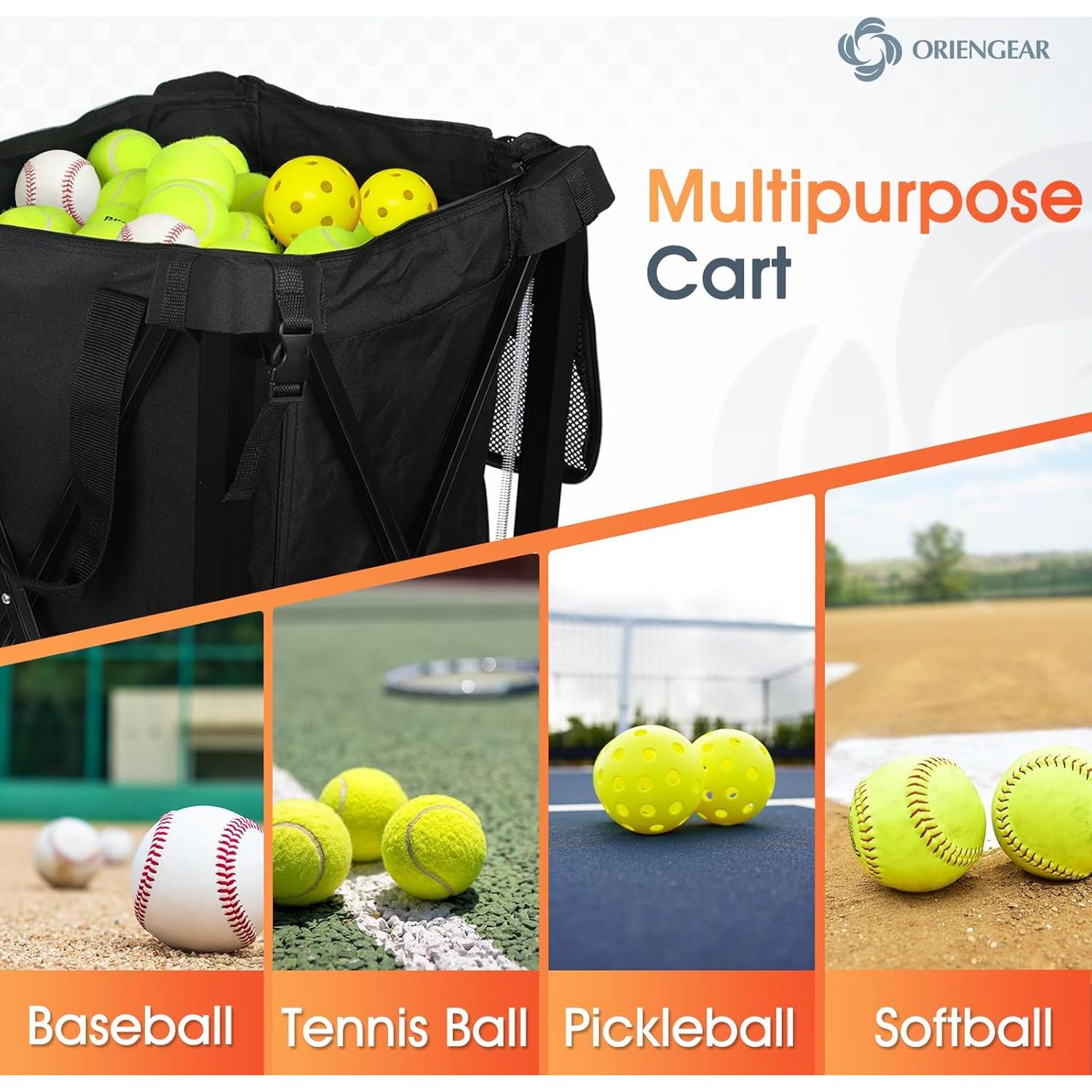 Carro de Pelotas de Tenis ORIENGEAR Pop-up 150 Pelotas