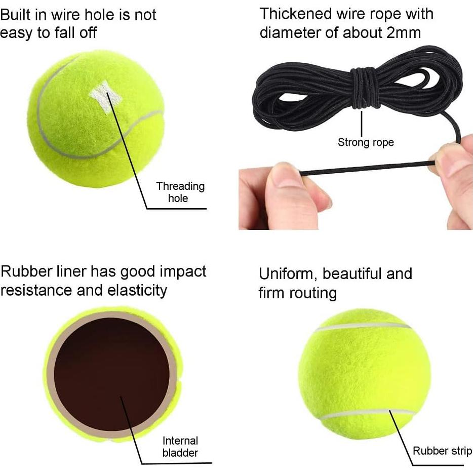 3 Pelotas de Entrenamiento de Tenis LIYUANBAIHUO con Cuerda