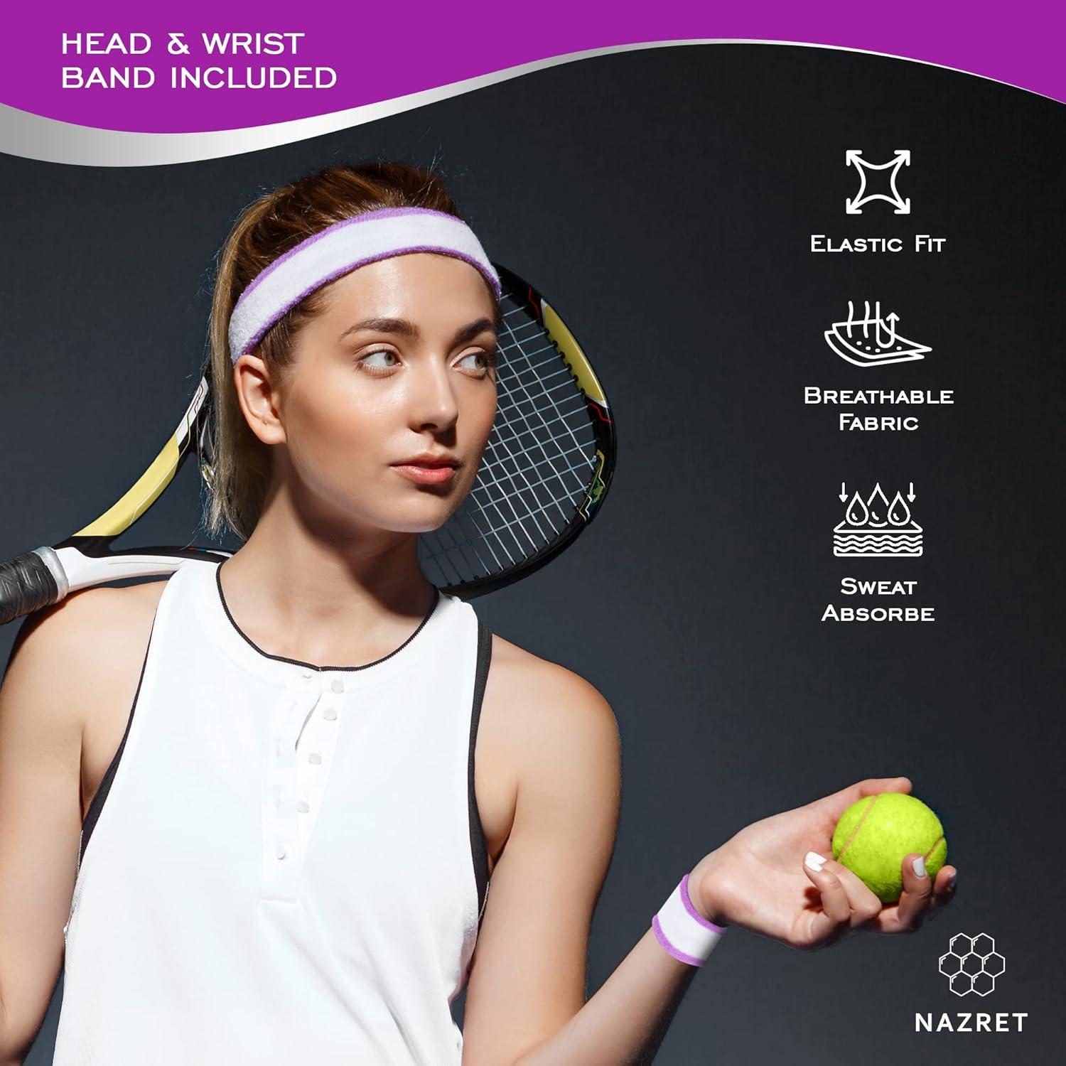 Conjunto Rebotador Entrenador de Tenis NAZRET - 3 Pelotas, 2 Muñequera, Banda