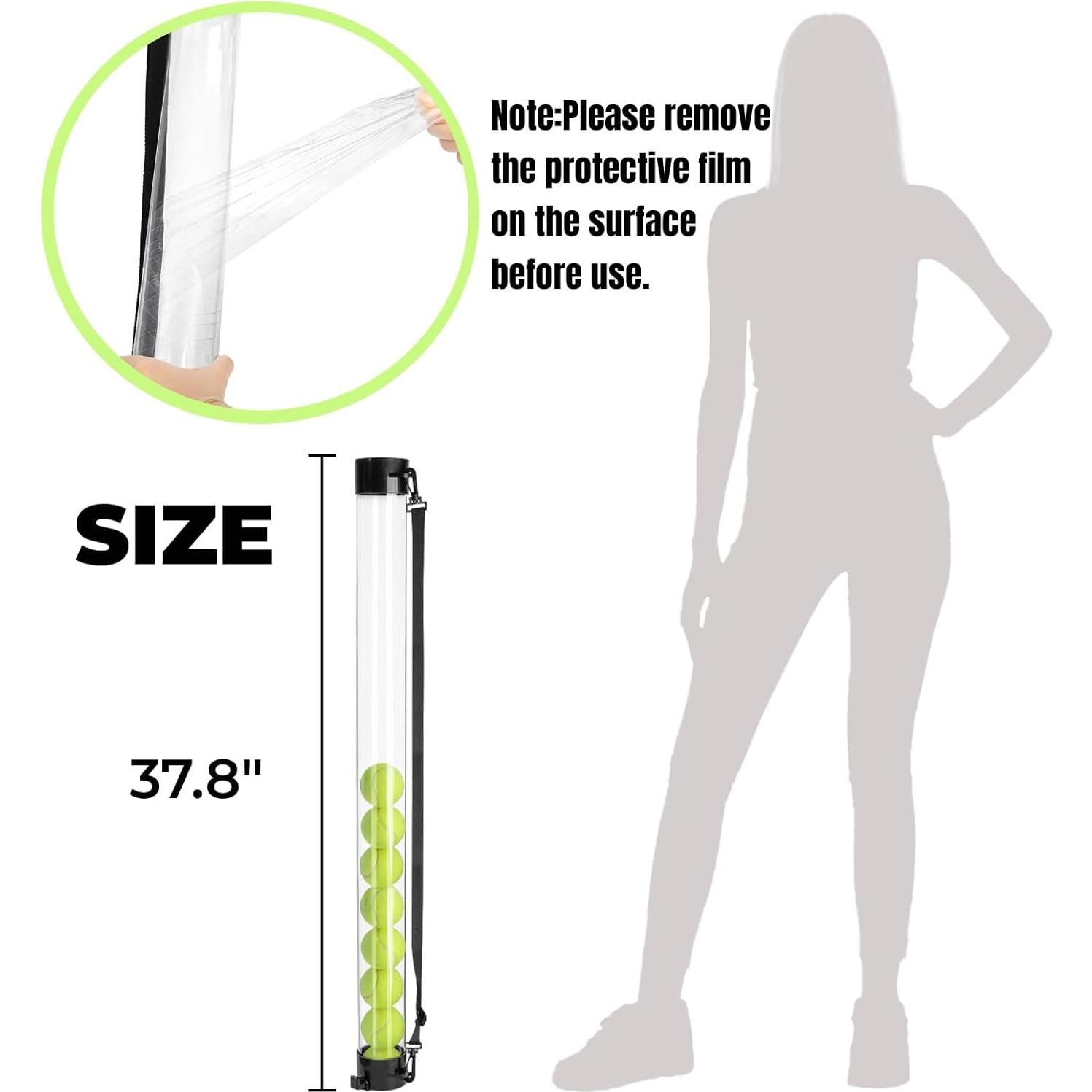 Hiceeden Recolector de Pelotas de Tenis 2 Pack 96cm Transparente