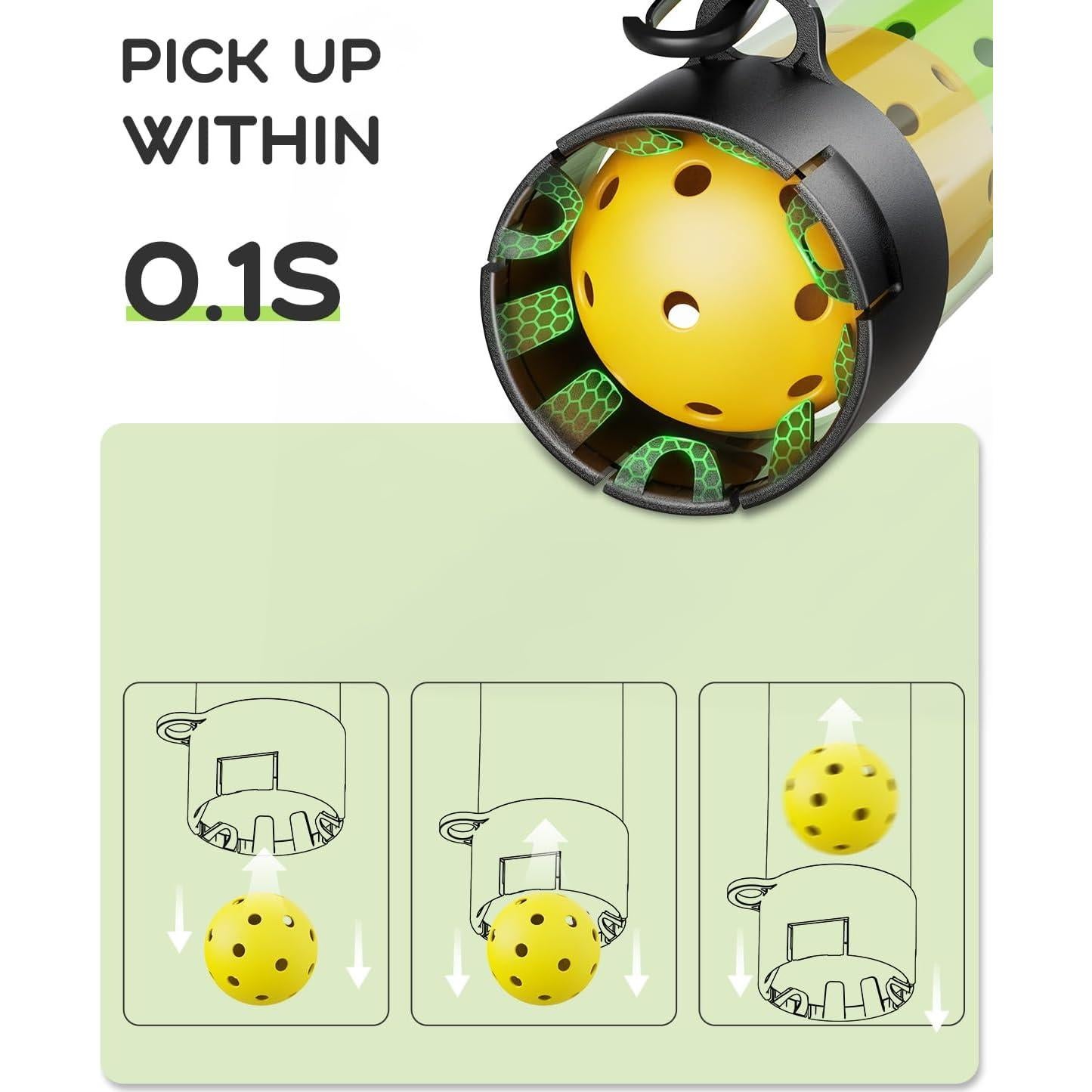 Recogedor de Pelotas de Pickleball Lomccian LPR1 17 Pelotas