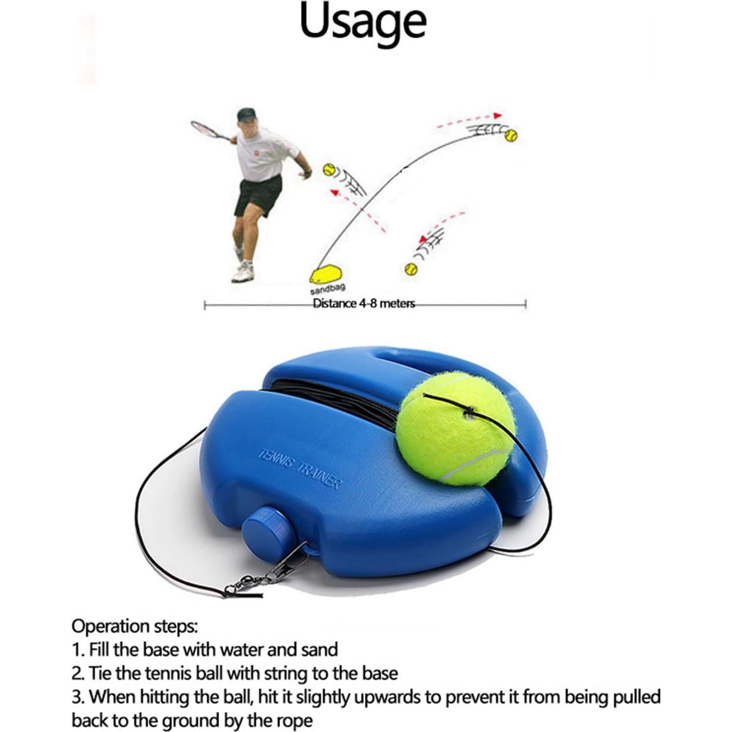 Entrenador de Tenis Portátil Montesy - Pelotas Rebotadoras Azul