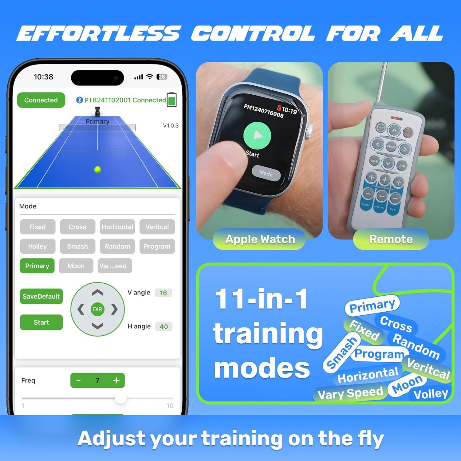 Máquina de Pelotas de Tenis PUSUN PT-Smart Pro 100 Pelotas 120 km/h