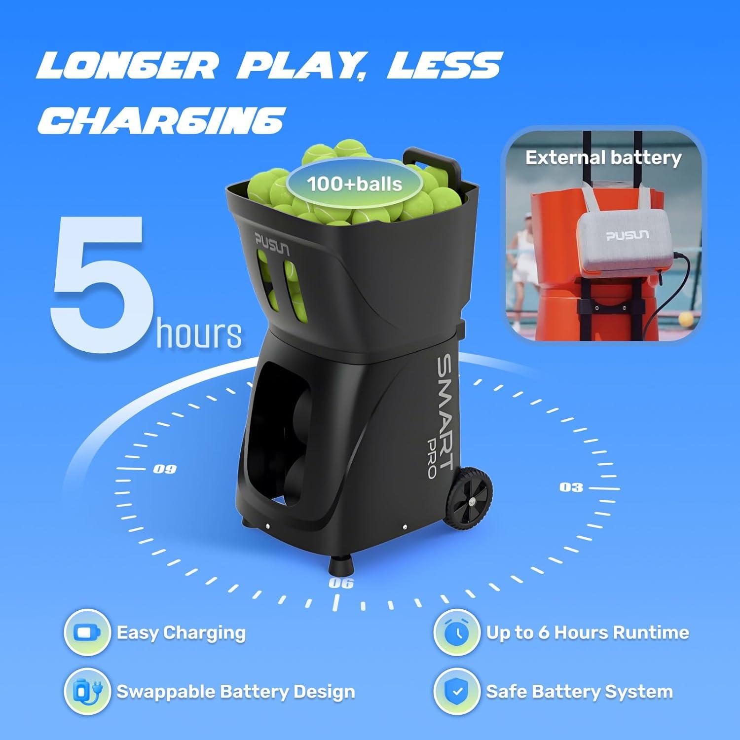 Máquina de Pelotas de Tenis PUSUN PT-Smart Pro 100 Pelotas 120 km/h