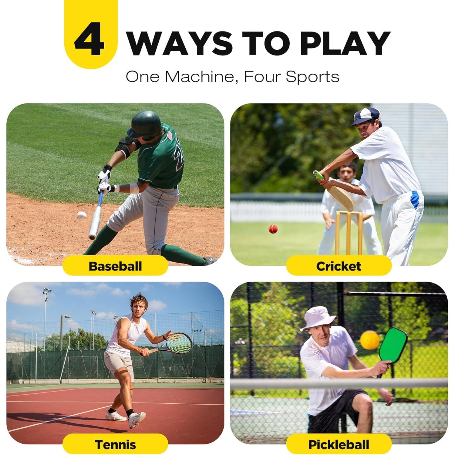 Máquina de Lanzamiento 4 en 1 Furlihong 681TPCBH - Béisbol, Tenis, Pickleball y Cricket