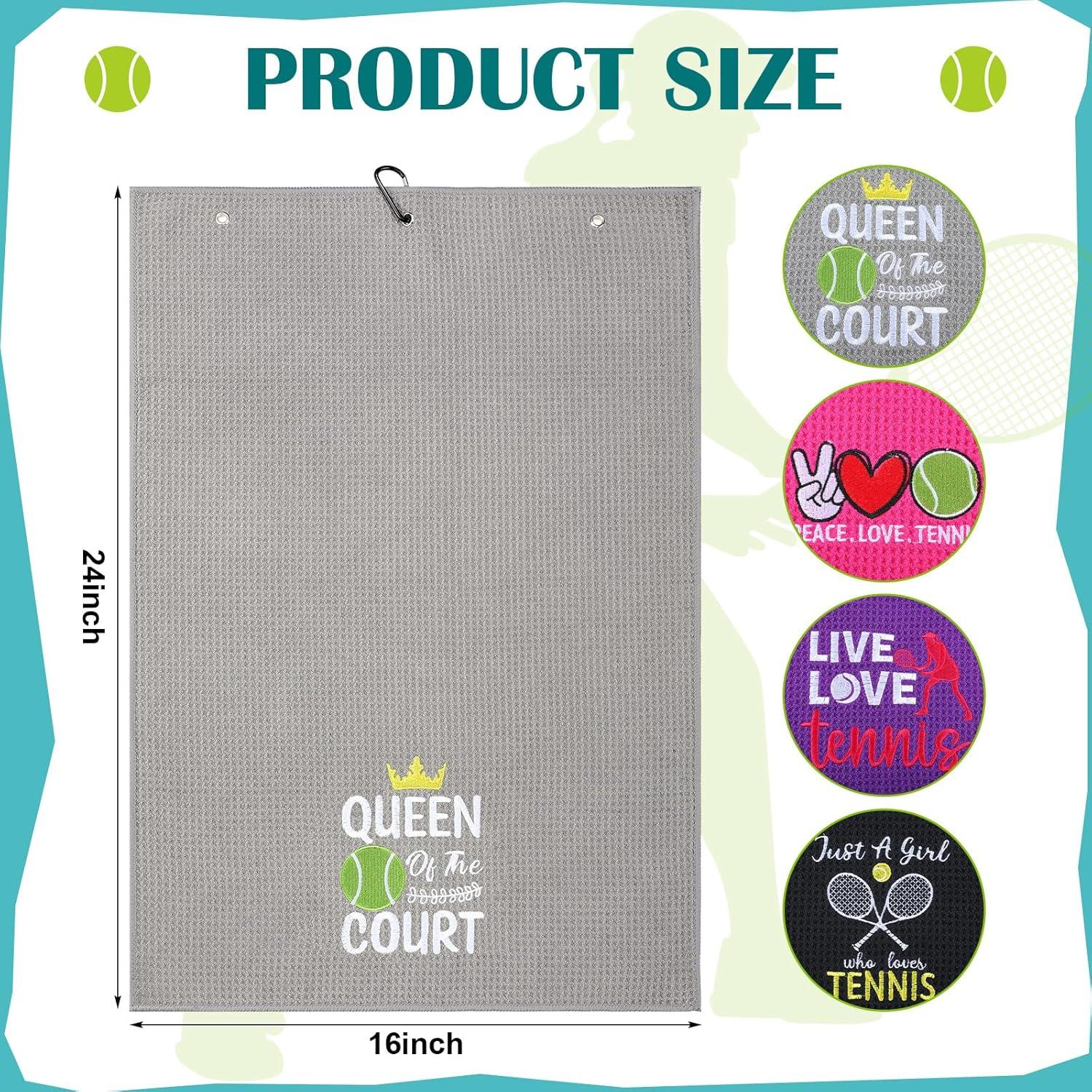 Toallas de Tenis Bordadas VitalCozy - 4 Piezas Microfibra 40x60cm