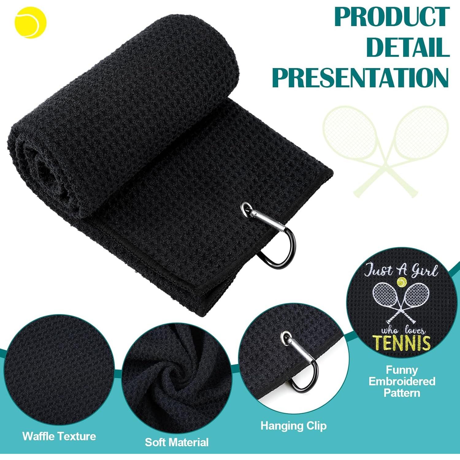 Toallas de Tenis Bordadas VitalCozy - 4 Piezas Microfibra 40x60cm