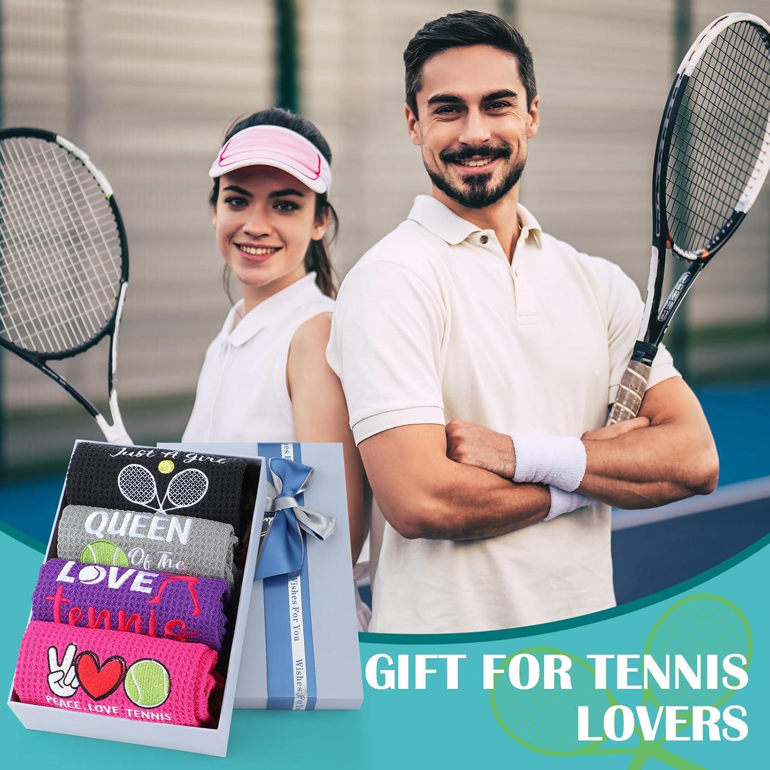 Toallas de Tenis Bordadas VitalCozy - 4 Piezas Microfibra 40x60cm