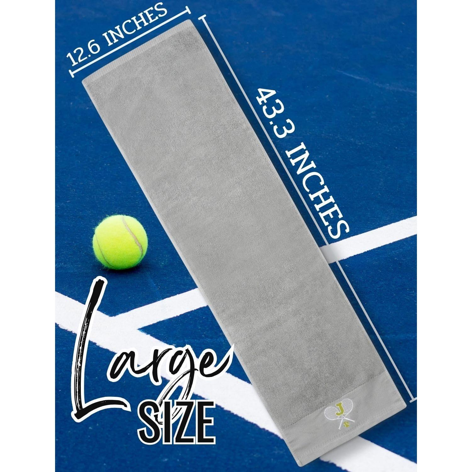 Toalla de Tenis Bordada CybGene Inicial J Suave y Absorbente
