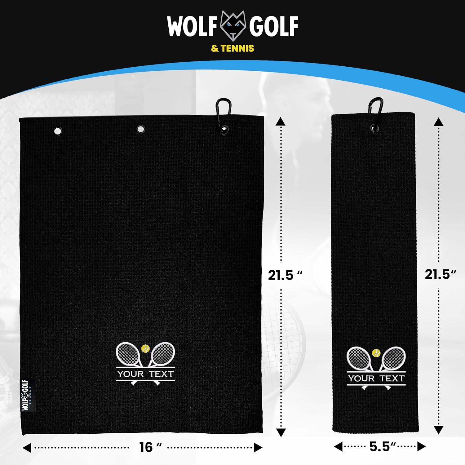 Toalla de Tenis Personalizada Wolf Golf 40.6x54.6cm Microfibra