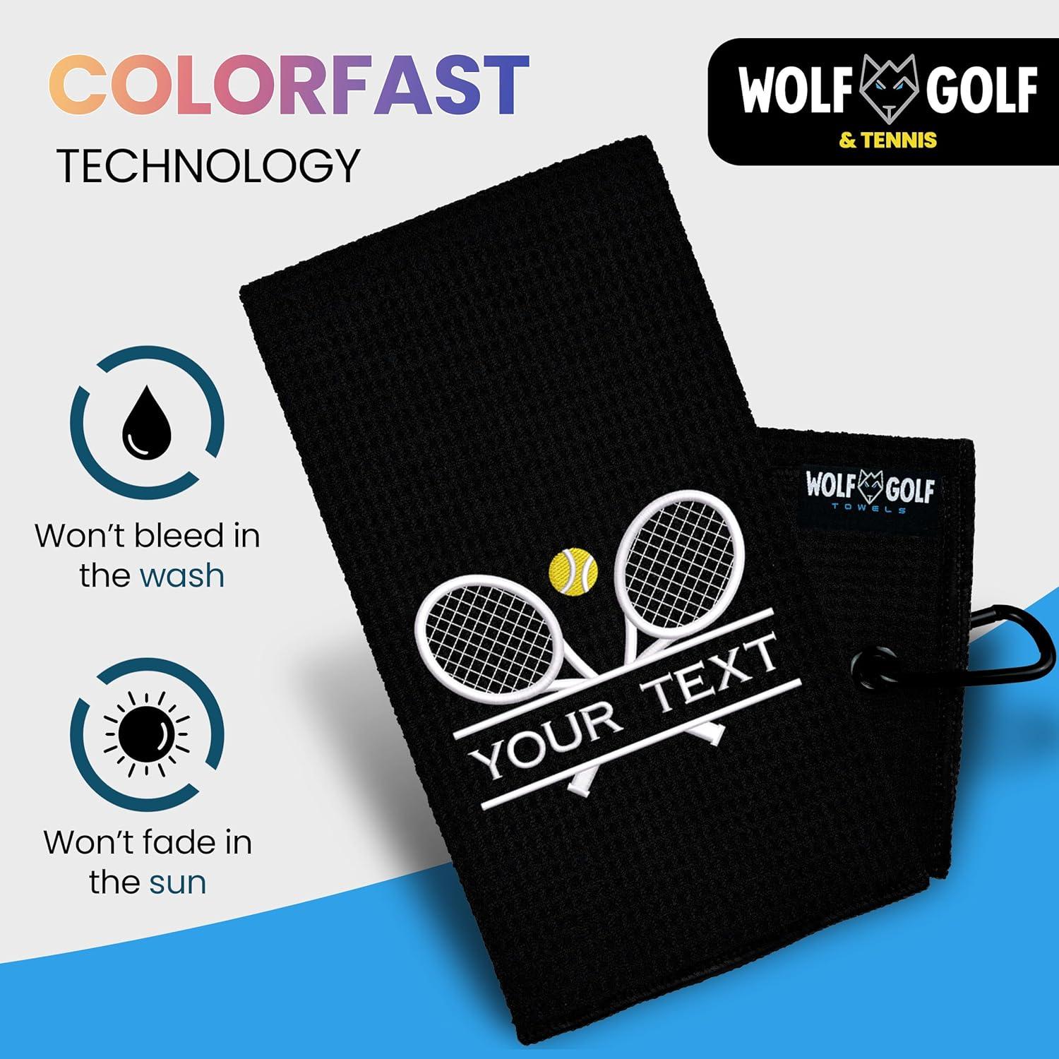 Toalla de Tenis Personalizada Wolf Golf 40.6x54.6cm Microfibra