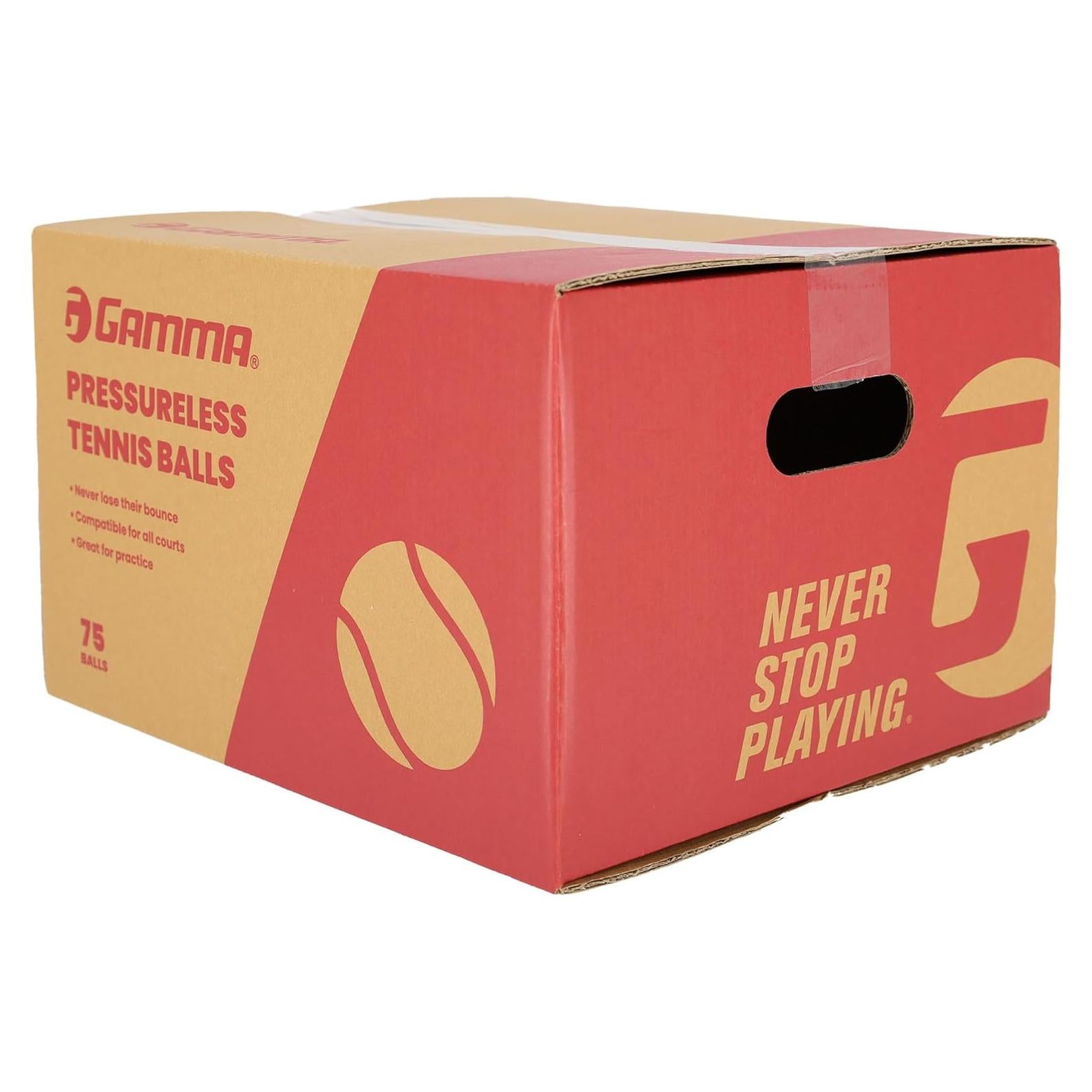 Bolas de Tenis Sin Presión GAMMA - Caja de 75 Unidades Amarillo