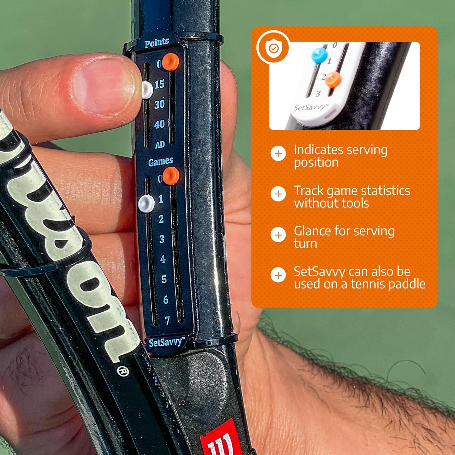 Contador de Puntos de Tenis SetSavvy Blanco - Ligero y Fácil de Usar