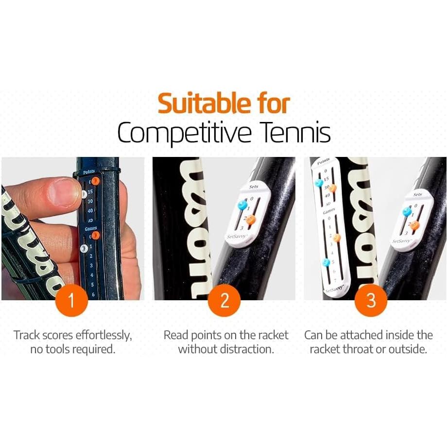 Contador de Puntos de Tenis SetSavvy Blanco - Ligero y Fácil de Usar