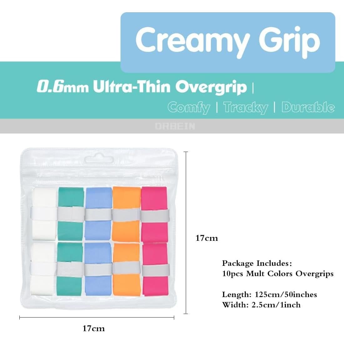 Cinta de Agarre de Tenis ORBEIN Griptape 10 Piezas Multicolor