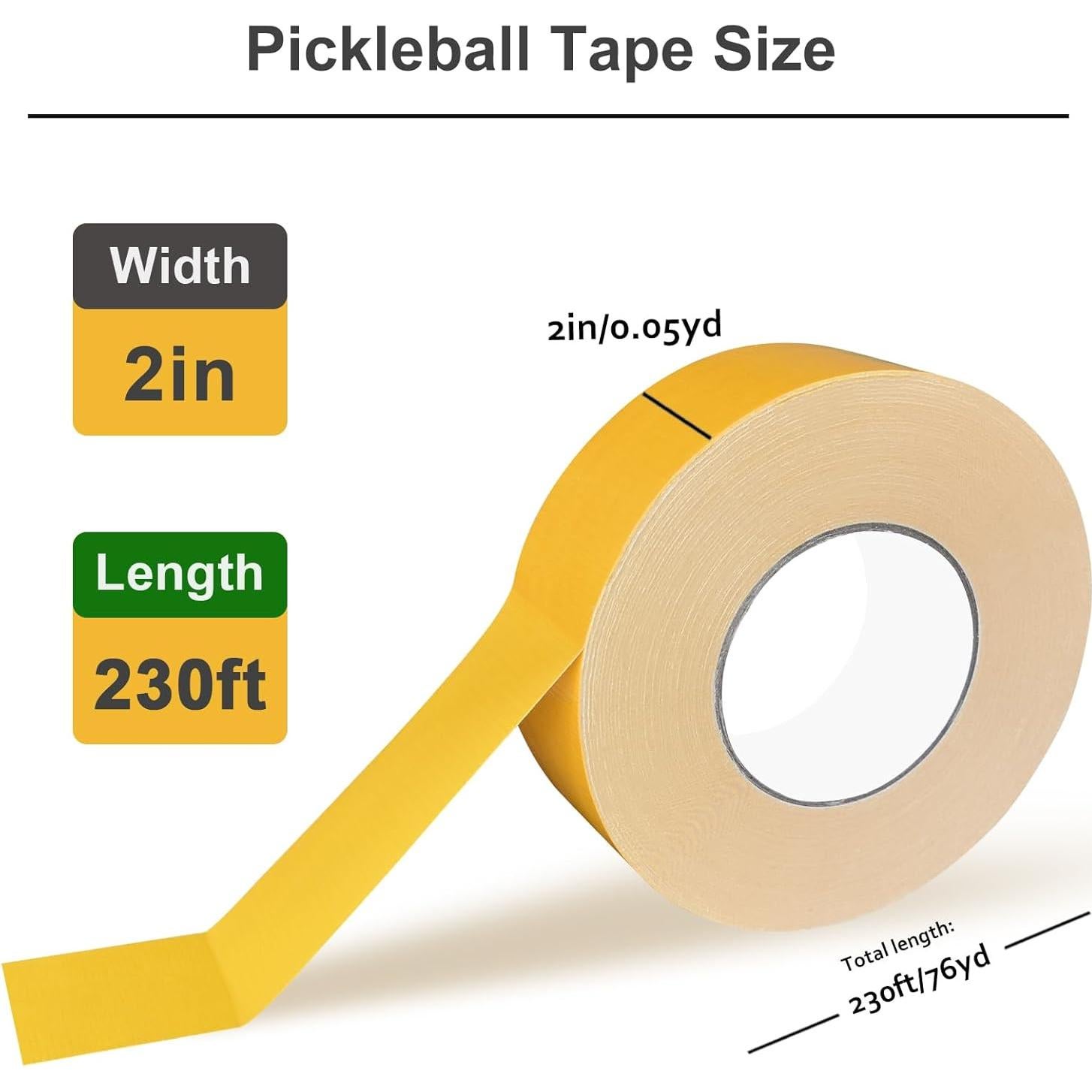 Cinta de Marcado de Cancha de Pickleball VloEssic 70m Amarillo