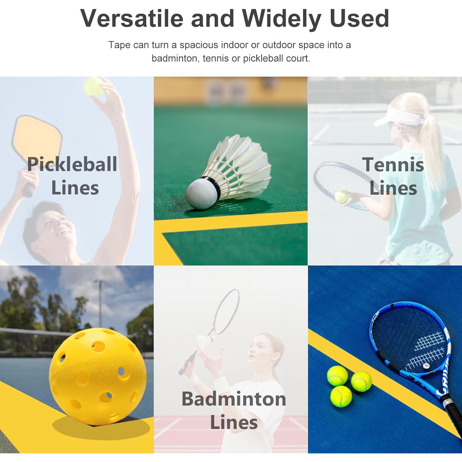 Cinta de Marcado de Cancha de Pickleball VloEssic 70m Amarillo