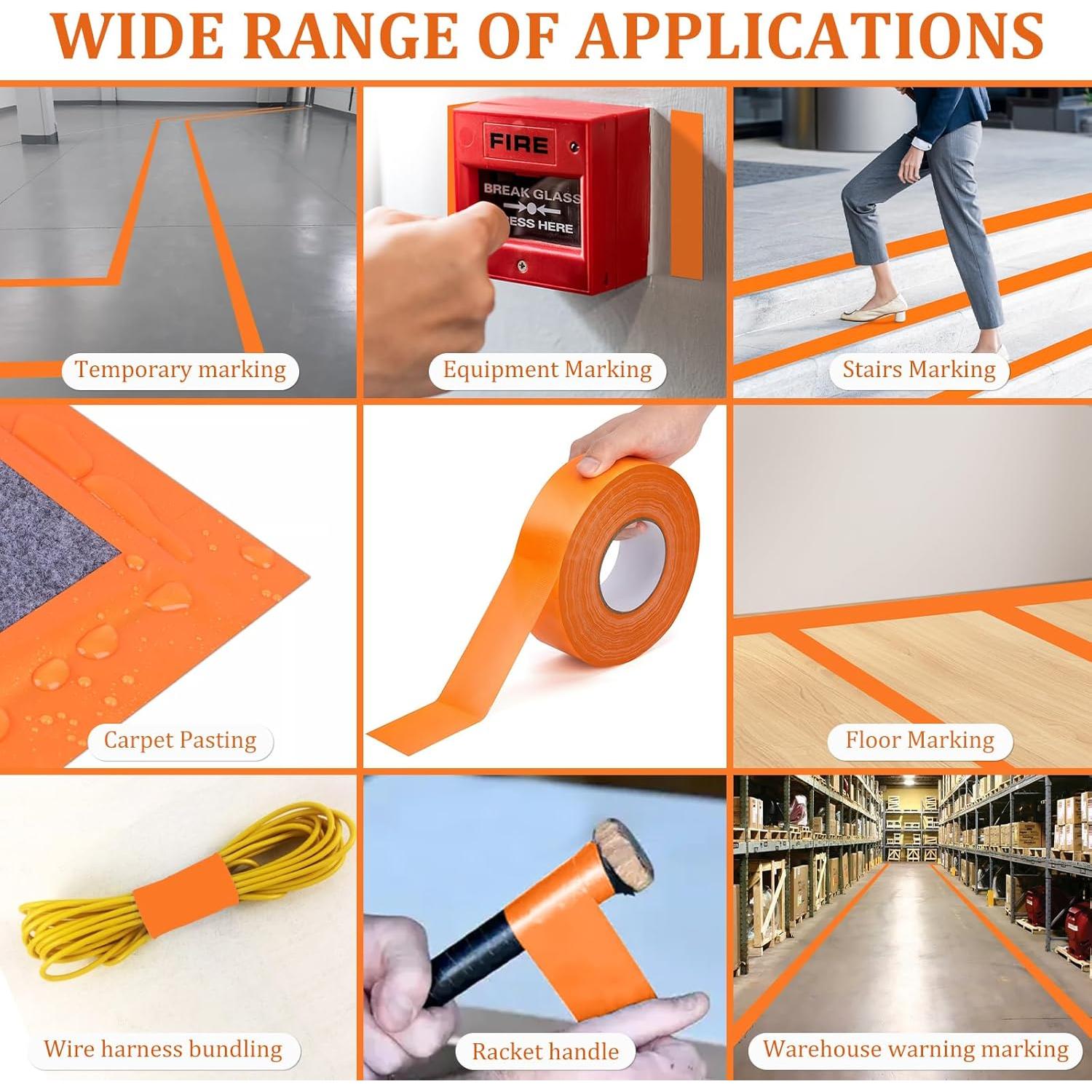 Cinta para Marcado de Cancha de Pickleball AEXHOT 100m Naranja