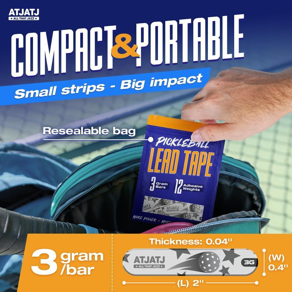 Cinta de Plomo Gris ATJATJ para Palas de Pickleball 12 Pcs