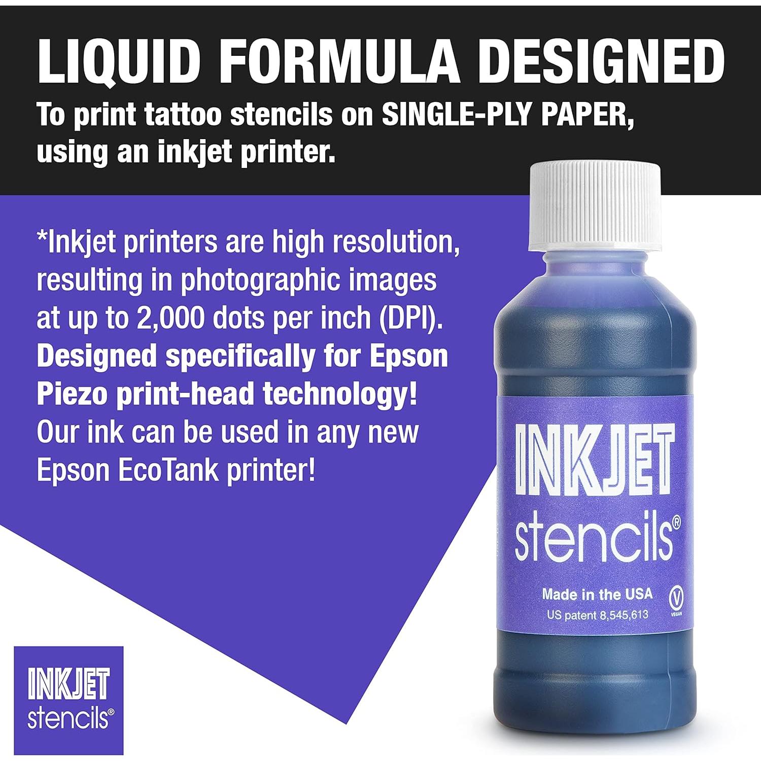 Tinta de Recarga InkJet Violeta 118 ml para Plantillas Tatuajes