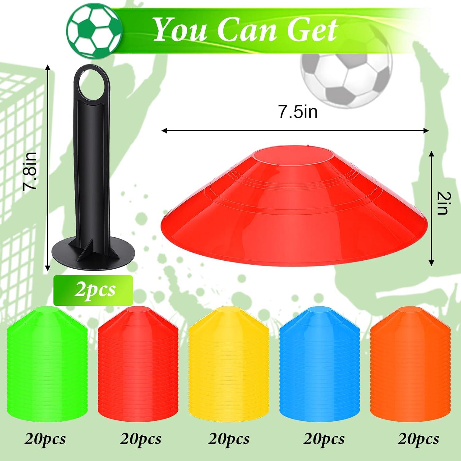 Conos de Fútbol MAQUITA 100 Piezas Multicolor 19 cm