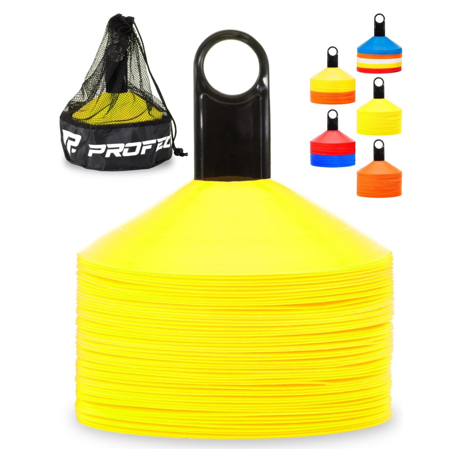 Juego de 50 Conos Pro Disc Amarillo para Entrenamiento Deportivo