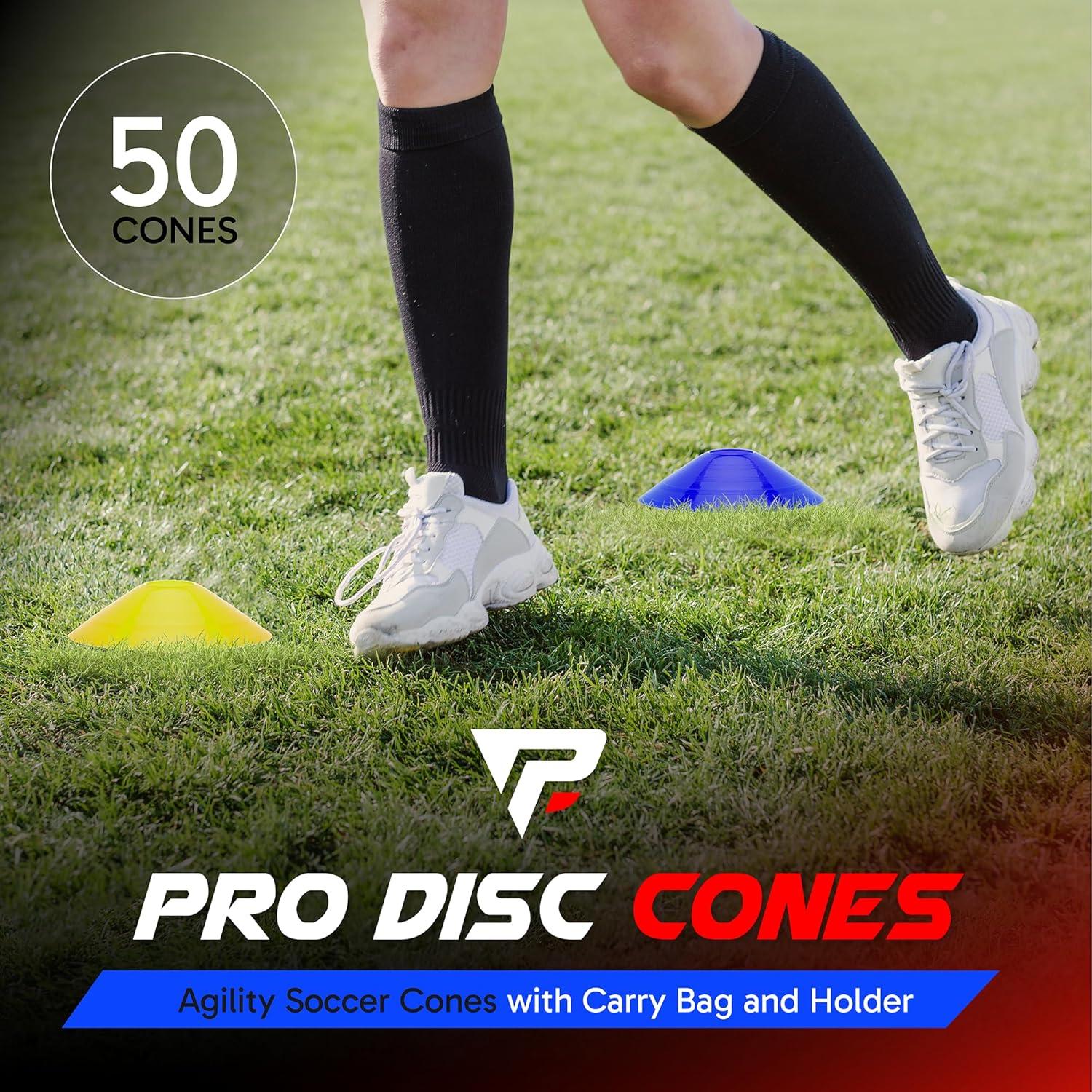 Juego de 50 Conos Pro Disc Amarillo para Entrenamiento Deportivo