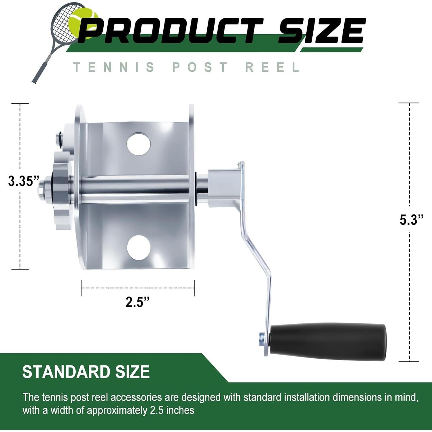 Carrete de Poste de Tenis Zonon JAX1726 de Hierro Plata