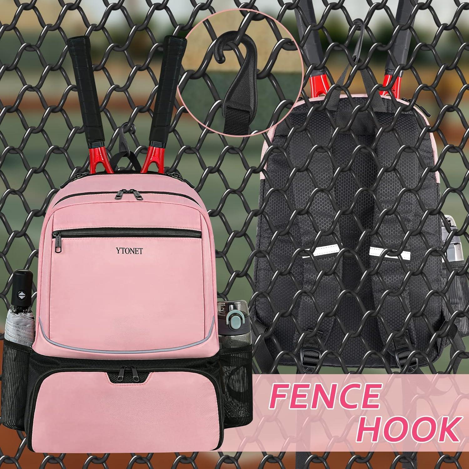 Mochila de Tenis Ytonet para Mujeres 2 Raquetas Rosa Aislada
