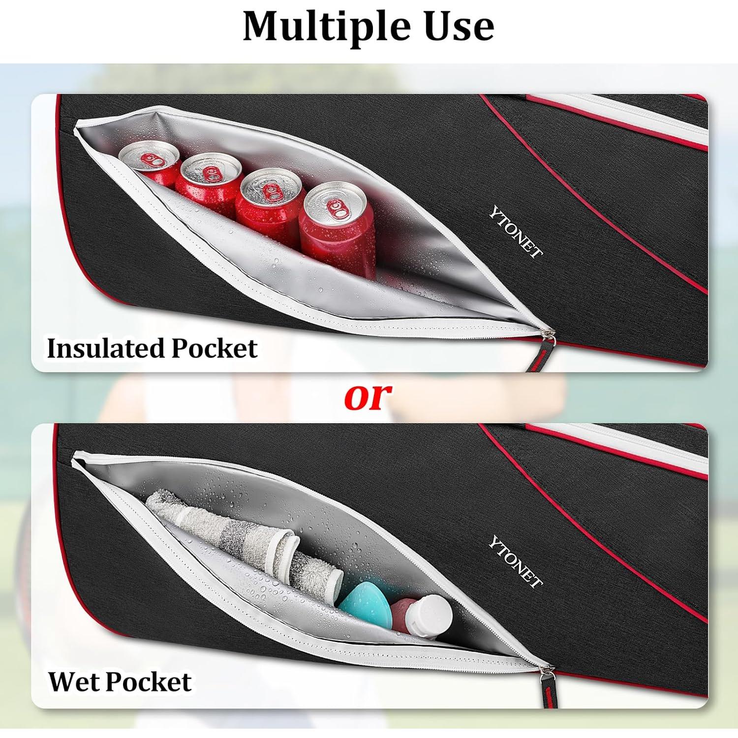 Bolsa de Tenis Ytonet 6 Raquetas Acolchada Resistente al Agua