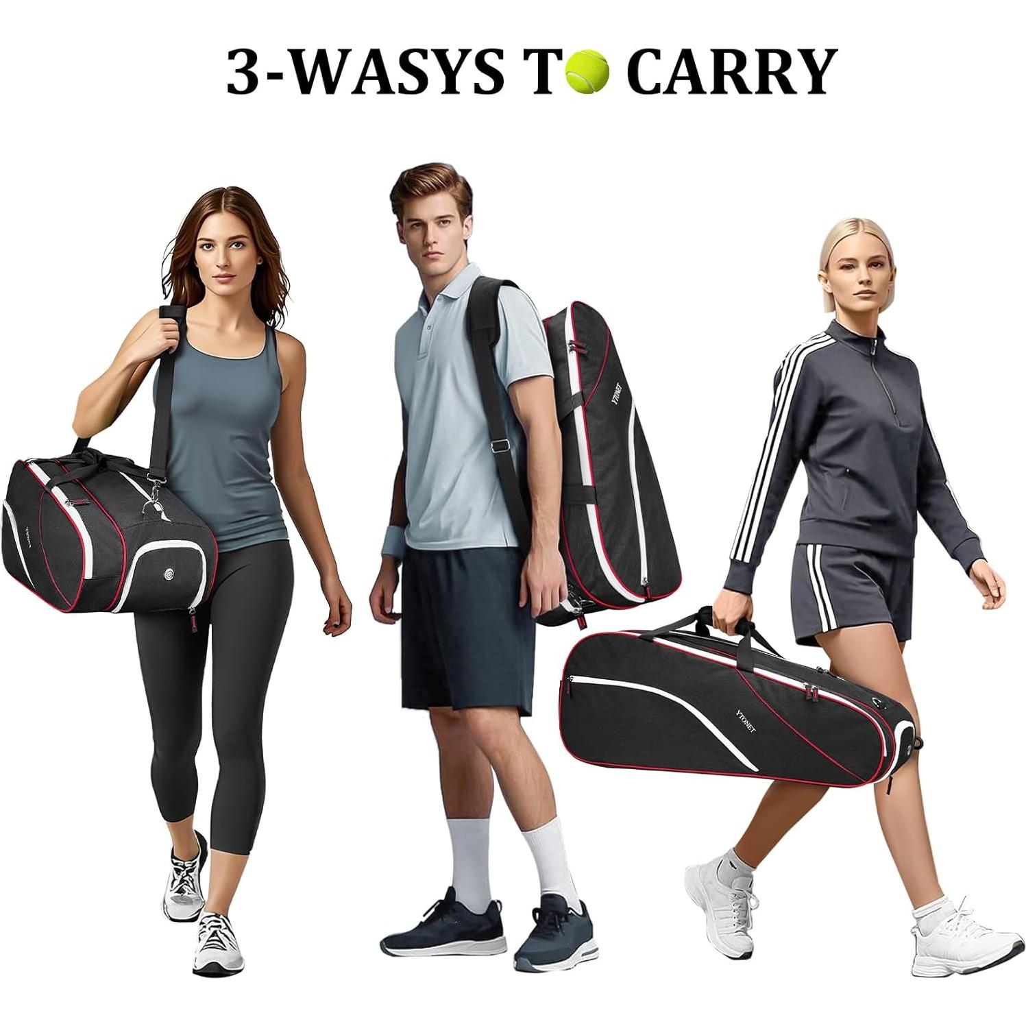 Bolsa de Tenis Ytonet 6 Raquetas Acolchada Resistente al Agua