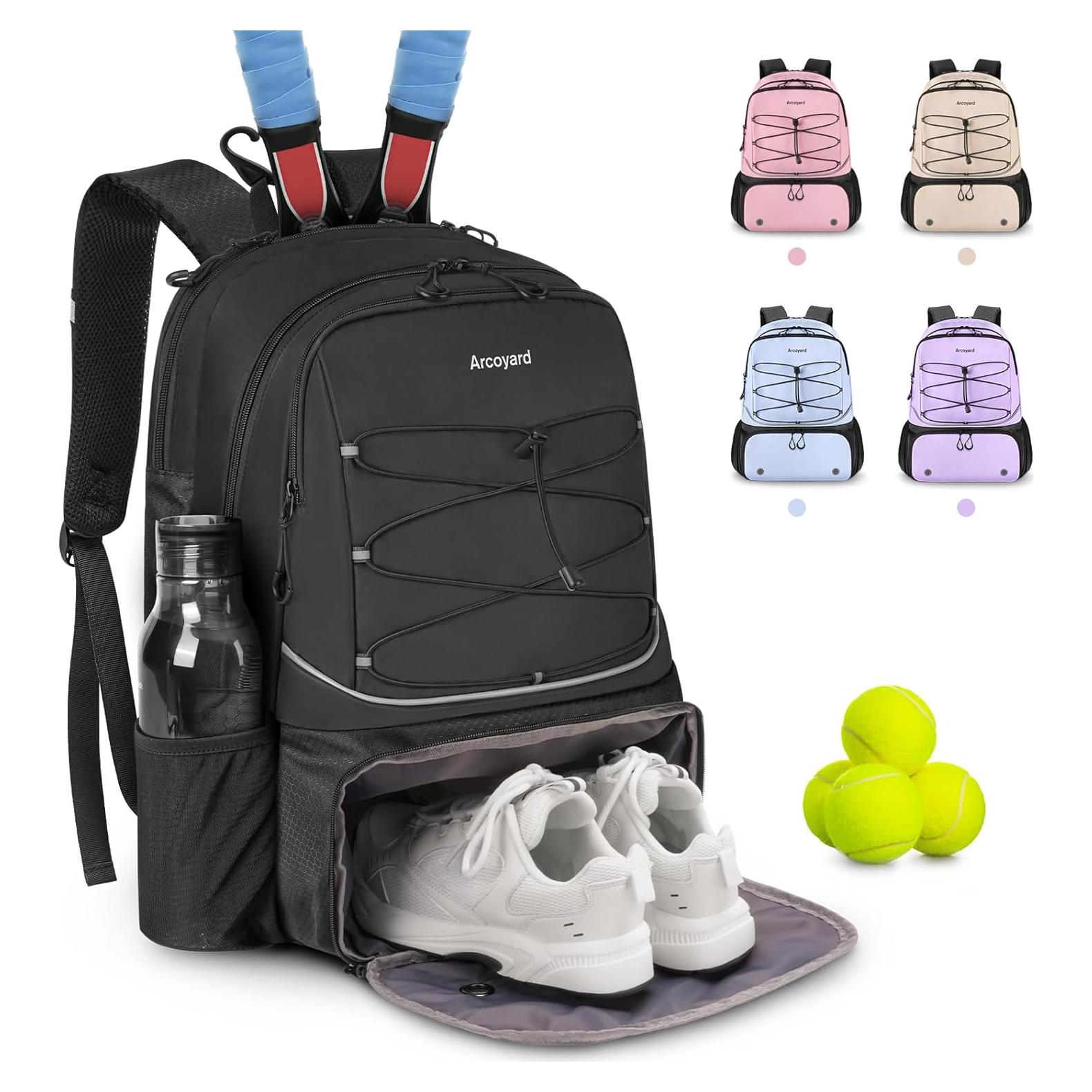 Bolsa de Tenis Arcoyard 600102blk para 2 Raquetas y Zapatos