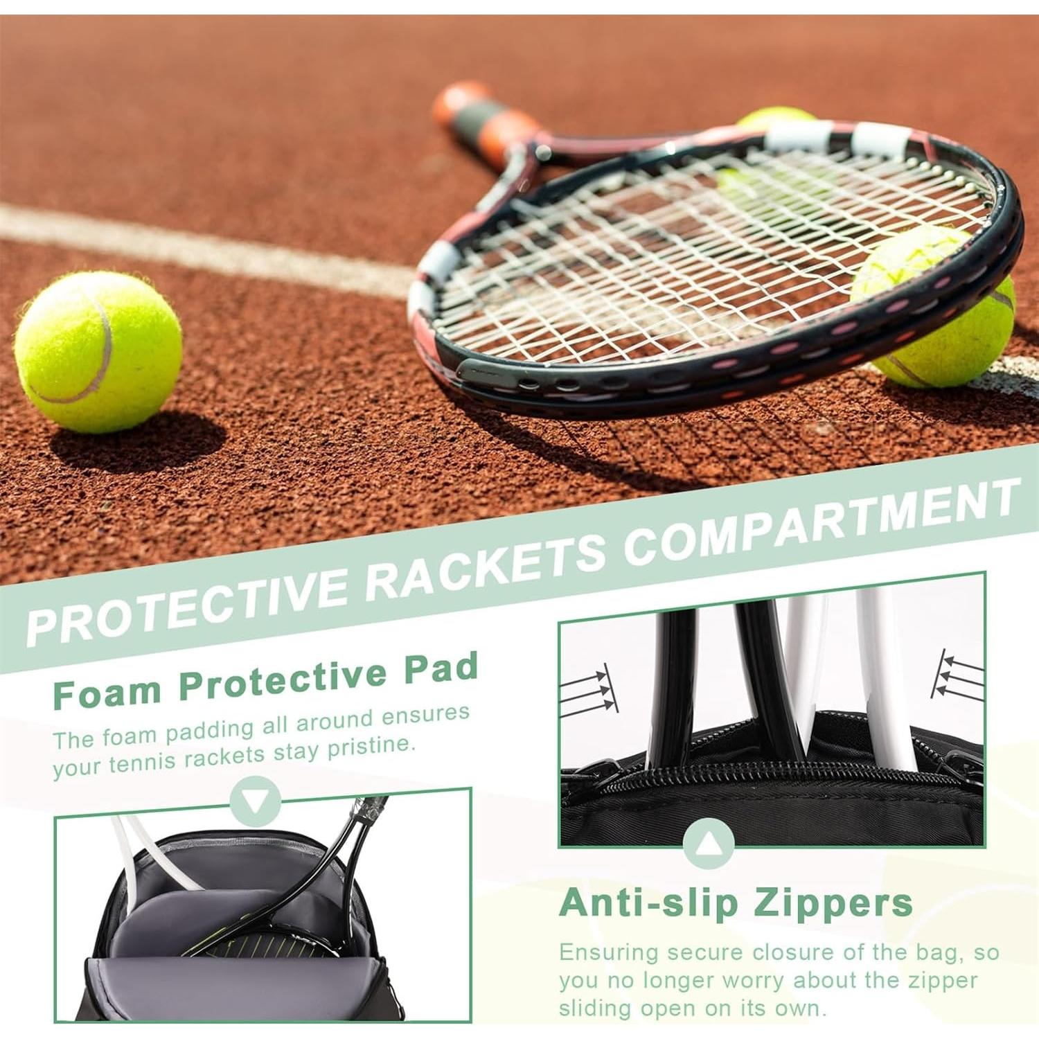 Bolsa de Tenis Arcoyard 600102blk para 2 Raquetas y Zapatos