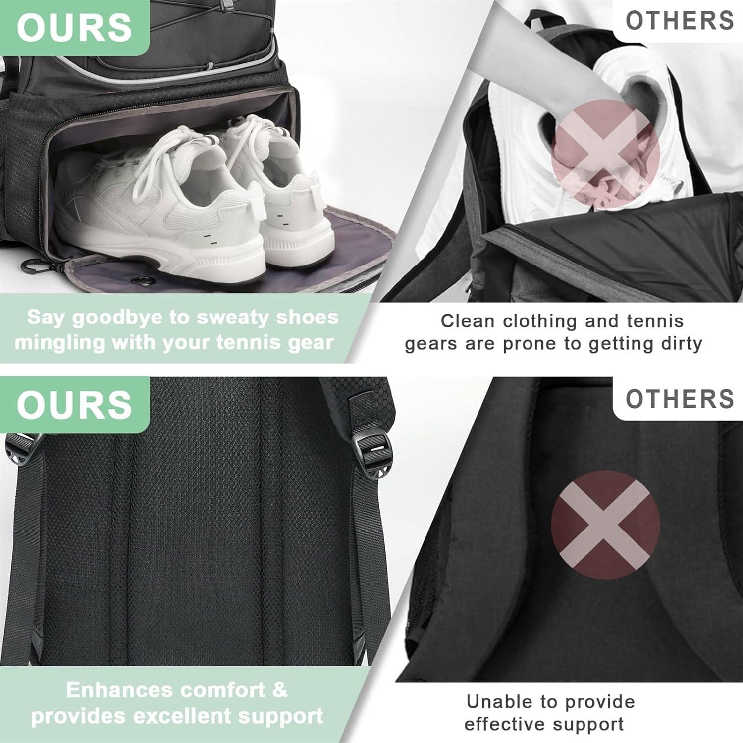 Bolsa de Tenis Arcoyard 600102blk para 2 Raquetas y Zapatos